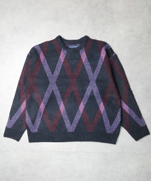 many men many mind(メニーメンメニーマインド)の「【SR】【it】【many men many mind】モヘアタッチ総柄ルーズシルエットジャガードクルーネック(ニット/セーター・メンズ・ブルー/ベージュ/ネイビー/ブラック・LARGE/MEDIUM)」の3枚目の写真