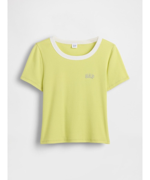 GAP(ギャップ)の「リブ GAPロゴ 半袖チビTシャツ(Tシャツ/カットソー・レディース・ピンク/ホワイト/ベージュ/ブラック/ブルー/イエロー・XS/XXS/S/M/L/XL)」の14枚目の写真