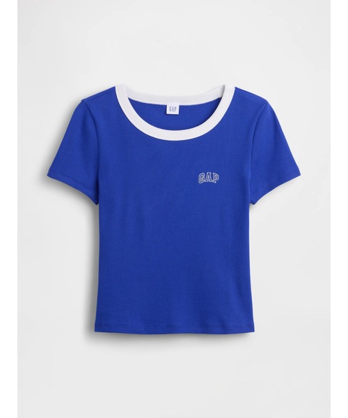 GAP(ギャップ)の「リブ GAPロゴ 半袖チビTシャツ(Tシャツ/カットソー・レディース・ピンク/ホワイト/ベージュ/ブラック/ブルー/イエロー・XS/XXS/S/M/L/XL)」の13枚目の写真