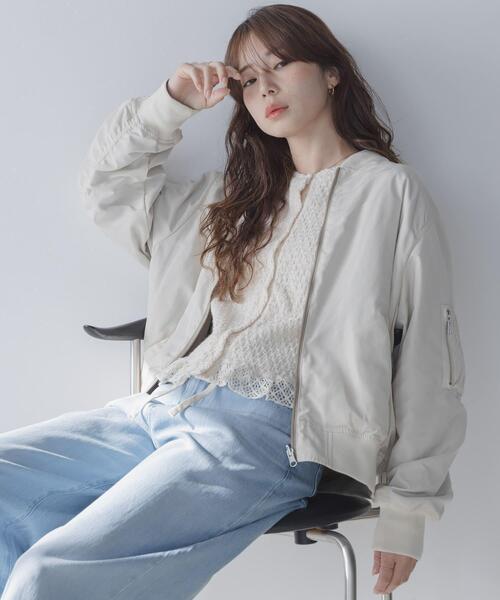 URBAN RESEARCH Sonny Label(アーバンリサーチサニーレーベル)の「『WEB限定』リバーシブルオーバーMA-1(MA-1・レディース・ホワイト系その他/グリーン系その他・FREE)」の1枚目の写真