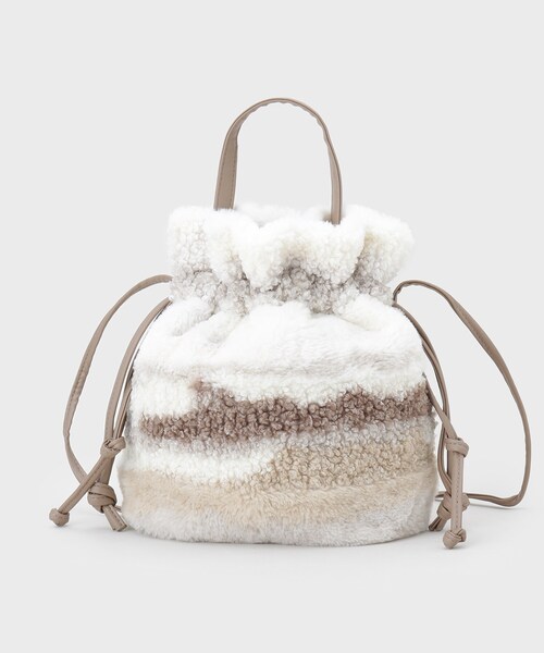 GALLEST(ギャレスト)の「ミックスショルダーバッグ(ショルダーバッグ・レディース・ベージュ系4/ライトグレー系4・00)」の2枚目の写真