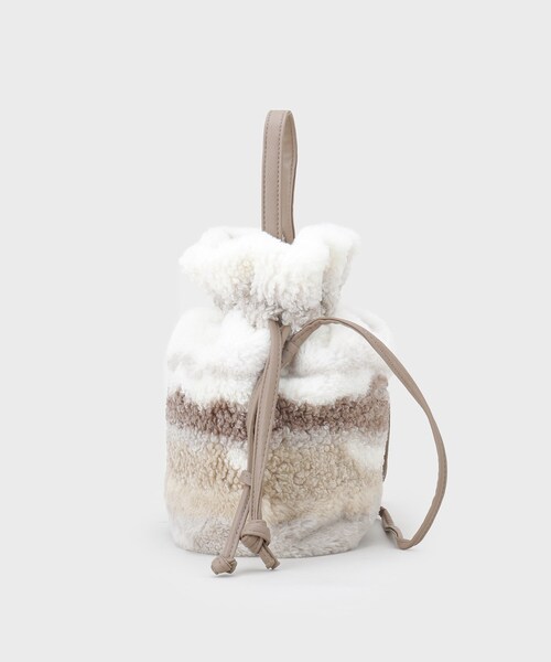 GALLEST(ギャレスト)の「ミックスショルダーバッグ(ショルダーバッグ・レディース・ベージュ系4/ライトグレー系4・00)」の4枚目の写真