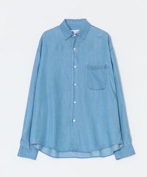 City Ambient Products（シティアンビエントプロダクツ）の「City Ambient Products: レギュラー ドレープ デニム ロング スリーブ シャツ（シャツ/ブラウス・メンズ・グレー/ライトブルー・LARGE/MEDIUM/SMALL）」の2枚目の写真