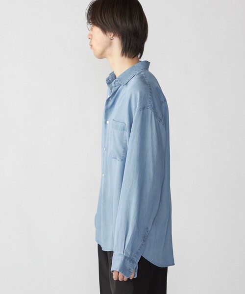 City Ambient Products（シティアンビエントプロダクツ）の「City Ambient Products: レギュラー ドレープ デニム ロング スリーブ シャツ（シャツ/ブラウス・メンズ・グレー/ライトブルー・LARGE/MEDIUM/SMALL）」の22枚目の写真