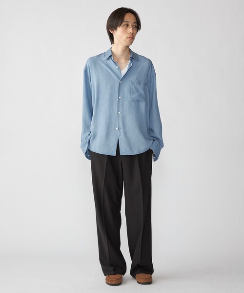 City Ambient Products（シティアンビエントプロダクツ）の「City Ambient Products: レギュラー ドレープ デニム ロング スリーブ シャツ（シャツ/ブラウス・メンズ・グレー/ライトブルー・LARGE/MEDIUM/SMALL）」の17枚目の写真