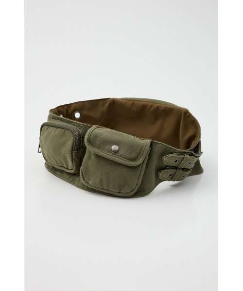 LAGUA GEM(ラグアジェム)の「COTTON POCKET BELT バッグ(ボディバッグ/ウエストポーチ・レディース・ライトベージュ/カーキ・FREE)」の6枚目の写真