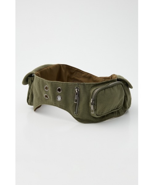 LAGUA GEM(ラグアジェム)の「COTTON POCKET BELT バッグ(ボディバッグ/ウエストポーチ・レディース・ライトベージュ/カーキ・FREE)」の7枚目の写真