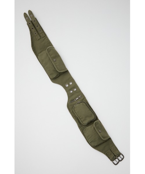 LAGUA GEM(ラグアジェム)の「COTTON POCKET BELT バッグ(ボディバッグ/ウエストポーチ・レディース・ライトベージュ/カーキ・FREE)」の8枚目の写真