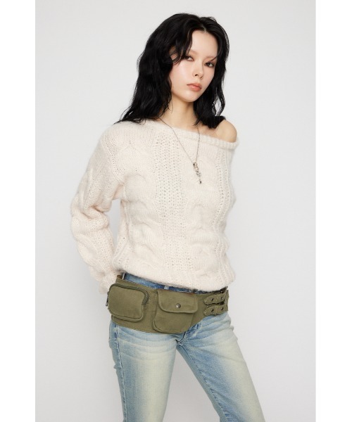 LAGUA GEM(ラグアジェム)の「COTTON POCKET BELT バッグ(ボディバッグ/ウエストポーチ・レディース・ライトベージュ/カーキ・FREE)」の10枚目の写真