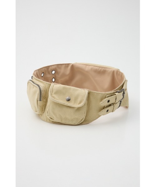 LAGUA GEM(ラグアジェム)の「COTTON POCKET BELT バッグ(ボディバッグ/ウエストポーチ・レディース・ライトベージュ/カーキ・FREE)」の13枚目の写真