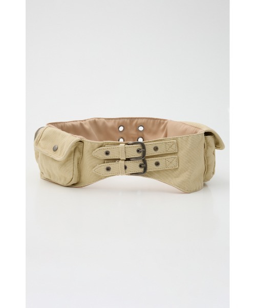 LAGUA GEM(ラグアジェム)の「COTTON POCKET BELT バッグ(ボディバッグ/ウエストポーチ・レディース・ライトベージュ/カーキ・FREE)」の11枚目の写真