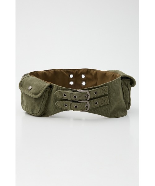 LAGUA GEM(ラグアジェム)の「COTTON POCKET BELT バッグ(ボディバッグ/ウエストポーチ・レディース・ライトベージュ/カーキ・FREE)」の3枚目の写真