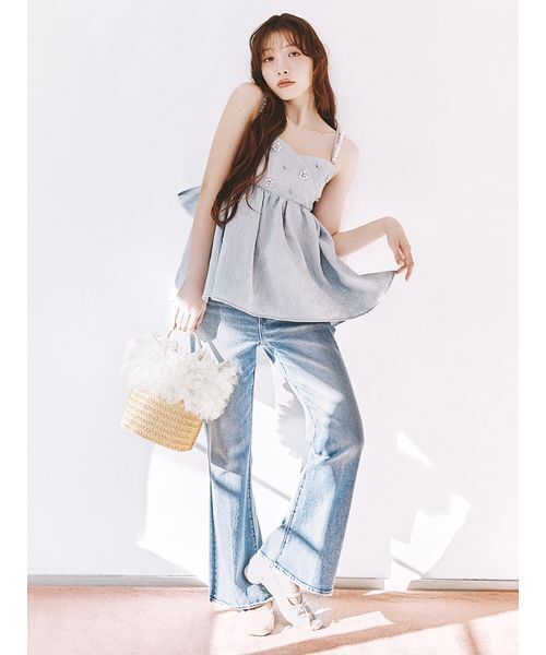 LILY BROWN（リリーブラウン）の「[L.B CANDY STOCK]スクエアバレエシューズ（スリッポン・レディース・ブラック/ホワイト/ミント・S/M/L）」の10枚目の写真