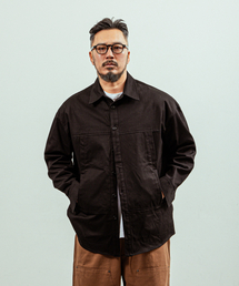 RUGGED HOUSE（ラギッドハウス）の「フロントラインダイアゴナルポケットシャツジャケット ブラック（その他アウター）」