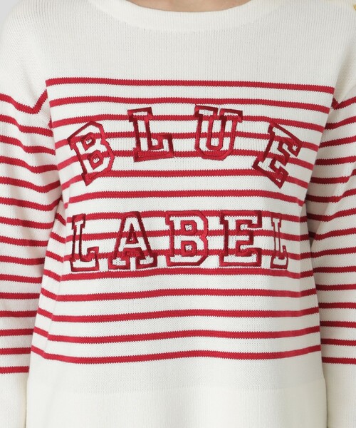 BLUE LABEL CRESTBRIDGE（ブルーレーベルクレストブリッジ）の「ロゴボーダーニットプルオーバー（ニット/セーター・レディース・イエロー/レッド系その他/ダークネイビー・38）」の9枚目の写真