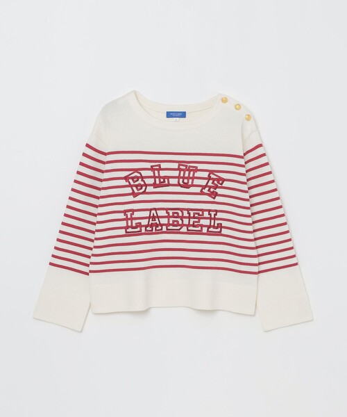 BLUE LABEL CRESTBRIDGE（ブルーレーベルクレストブリッジ）の「ロゴボーダーニットプルオーバー（ニット/セーター・レディース・イエロー/レッド系その他/ダークネイビー・38）」の10枚目の写真