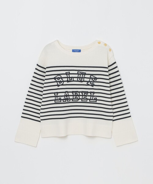 BLUE LABEL CRESTBRIDGE（ブルーレーベルクレストブリッジ）の「ロゴボーダーニットプルオーバー（ニット/セーター・レディース・イエロー/レッド系その他/ダークネイビー・38）」の17枚目の写真
