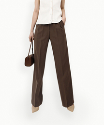 GOLDPERCENT（ゴールドパーセント）の「ウィメンズルック ハイウエスト ピンタック ワイドスラックス スーツパンツ（4COLOR、ベーシック丈、W）（スラックス）」