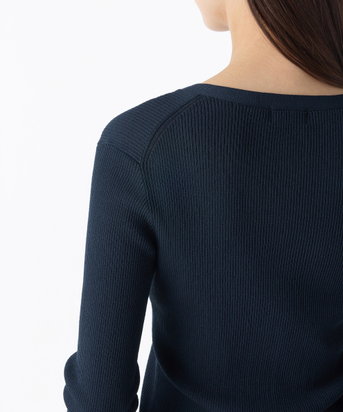 MUSINSA STANDARD WOMAN（ムシンサスタンダードウーマン）の「ウィメンズリブスリムカーディガン[ダークネイビー]（カーディガン/ボレロ・レディース・その他・S/M/L）」の4枚目の写真