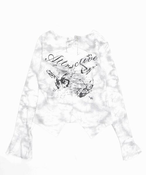 dispark(ディスパーク)の「DISPARK/【26年春新作】フロントホールデザイントップ(Tシャツ/カットソー・レディース・ベージュ/ホワイト・FREE)」の4枚目の写真