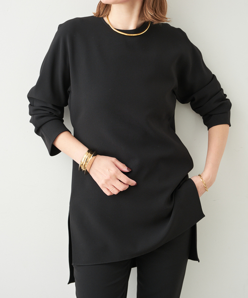 Deuxieme Classe（ドゥーズィエムクラス）の「トリアセジョーゼット クルーネックプルオーバー（シャツ/ブラウス・レディース・ホワイト/ブラック・FREE）」の2枚目の写真