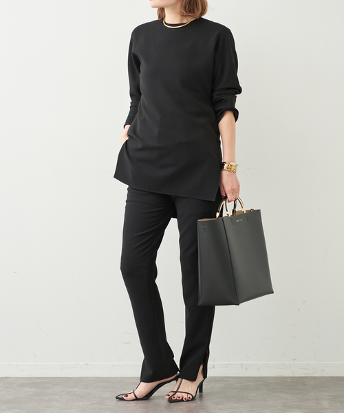 Deuxieme Classe（ドゥーズィエムクラス）の「トリアセジョーゼット クルーネックプルオーバー（シャツ/ブラウス・レディース・ホワイト/ブラック・FREE）」の9枚目の写真