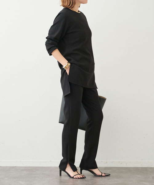 トリアセジョーゼット クルーネックプルオーバー（シャツ/ブラウス