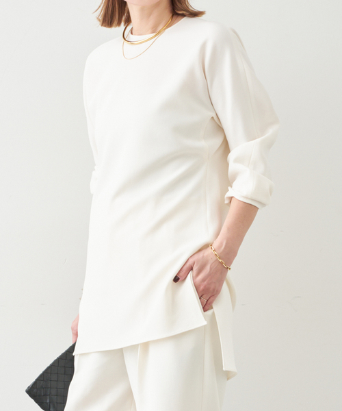 Deuxieme Classe（ドゥーズィエムクラス）の「トリアセジョーゼット クルーネックプルオーバー（シャツ/ブラウス・レディース・ホワイト/ブラック・FREE）」の6枚目の写真