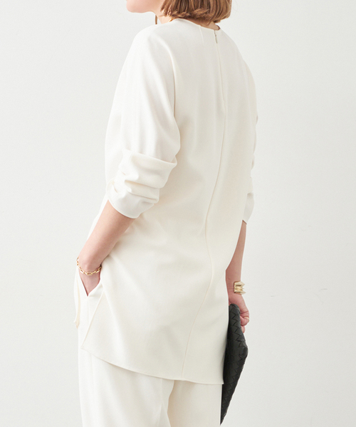 Deuxieme Classe（ドゥーズィエムクラス）の「トリアセジョーゼット クルーネックプルオーバー（シャツ/ブラウス・レディース・ホワイト/ブラック・FREE）」の7枚目の写真