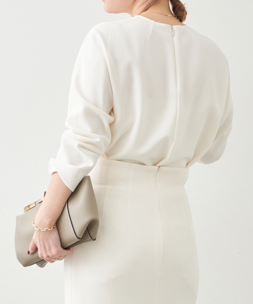 Deuxieme Classe（ドゥーズィエムクラス）の「トリアセジョーゼット クルーネックプルオーバー（シャツ/ブラウス・レディース・ホワイト/ブラック・FREE）」の13枚目の写真