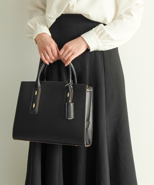Jewelna Rose(ジュエルナローズ)の「メルジュール トートバッグ ミドルサイズ 65601(ハンドバッグ・レディース・ブラック/ブラウン/グレイッシュベージュ・FREE)」の2枚目の写真