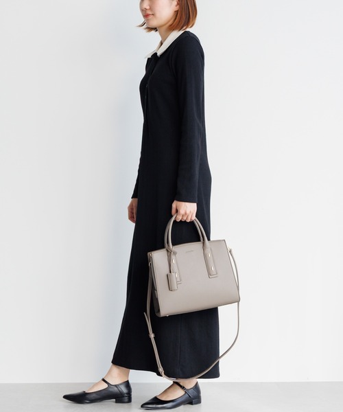 Jewelna Rose(ジュエルナローズ)の「メルジュール トートバッグ ミドルサイズ 65601(ハンドバッグ・レディース・ブラック/ブラウン/グレイッシュベージュ・FREE)」の4枚目の写真