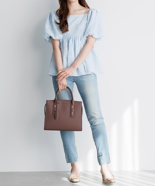 Jewelna Rose(ジュエルナローズ)の「メルジュール トートバッグ ミドルサイズ 65601(ハンドバッグ・レディース・ブラック/ブラウン/グレイッシュベージュ・FREE)」の7枚目の写真