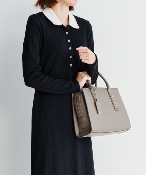 Jewelna Rose(ジュエルナローズ)の「メルジュール トートバッグ ミドルサイズ 65601(ハンドバッグ・レディース・ブラック/ブラウン/グレイッシュベージュ・FREE)」の10枚目の写真