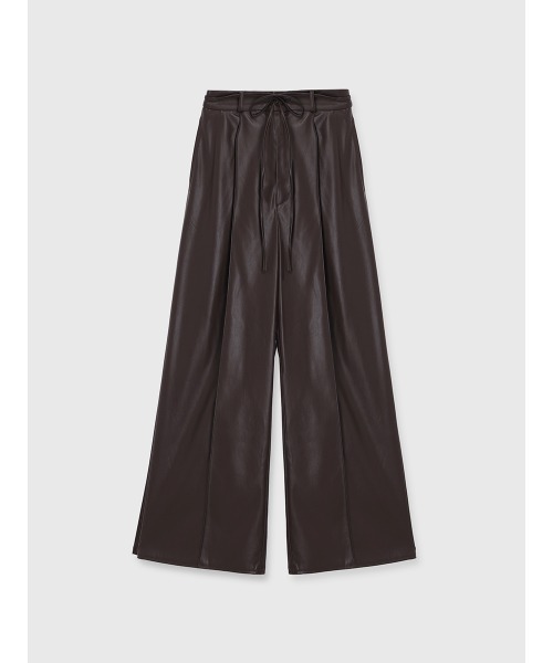 anuans（アニュアンス）の「レザーライクリボンベルトパンツ（その他パンツ・レディース・ダークブラウン・M/S）」の11枚目の写真