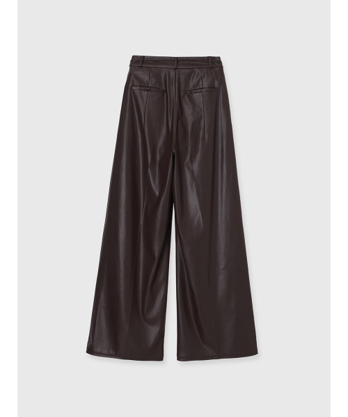 anuans（アニュアンス）の「レザーライクリボンベルトパンツ（その他パンツ・レディース・ダークブラウン・M/S）」の12枚目の写真