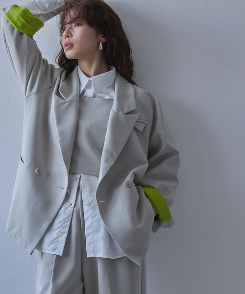 ダブルボタンオーバーサイズジャケット【セットアップ対応】（その他