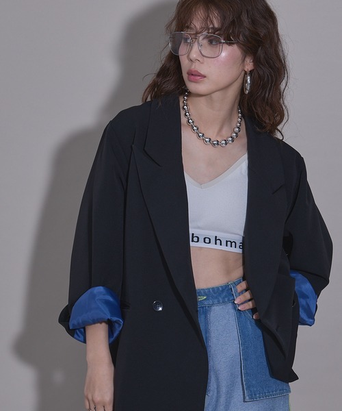 ダブルボタンオーバーサイズジャケット【セットアップ対応】（その他