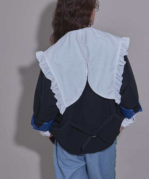 bohmal(ボマール)の「ダブルボタンオーバーサイズジャケット【セットアップ対応】(その他アウター・レディース・グレイッシュベージュ/ブラック・FREE)」の14枚目の写真