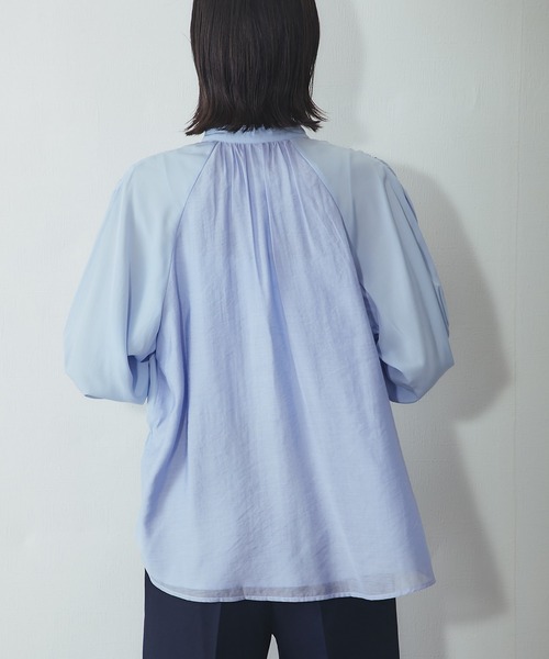 SMILE ORCHID（スマイルオーキッド）の「立体ギャザーブラウス（シャツ/ブラウス・レディース・ブルー/ラベンダー/ホワイト・FREE）」の20枚目の写真