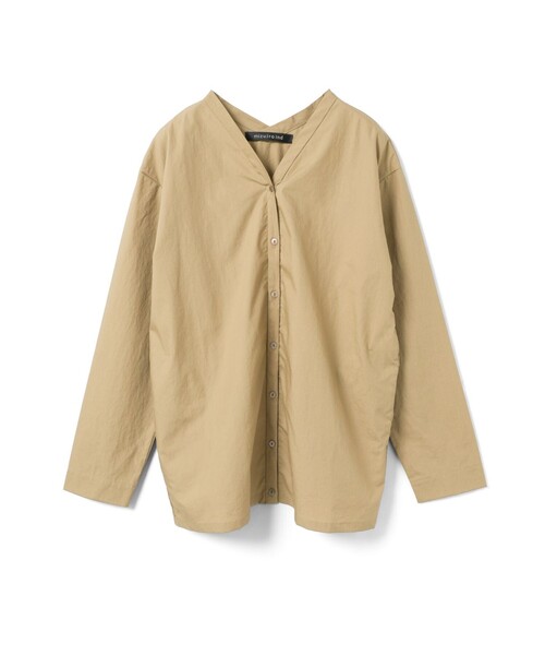 mizuiroind（ミズイロインド）の「mizuiro ind シャツカーディガン（カーディガン/ボレロ・レディース・ネイビー/ベージュ/オフホワイト/ブラック/アイボリー・FREE）」の4枚目の写真