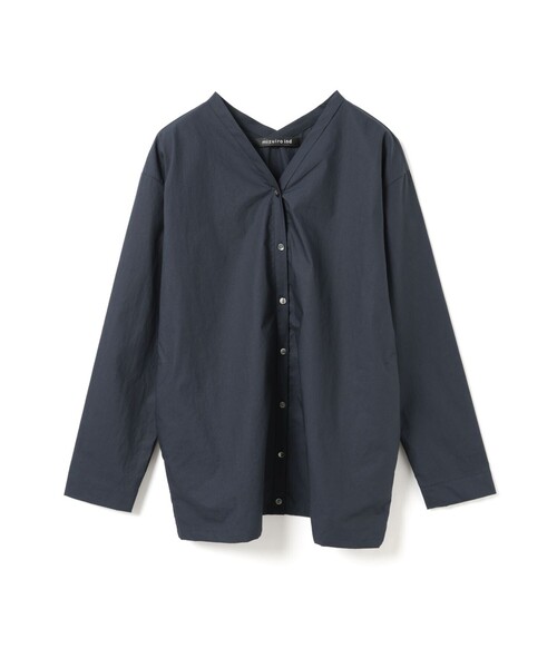 mizuiroind（ミズイロインド）の「mizuiro ind シャツカーディガン（カーディガン/ボレロ・レディース・ネイビー/ベージュ/オフホワイト/ブラック/アイボリー・FREE）」の5枚目の写真
