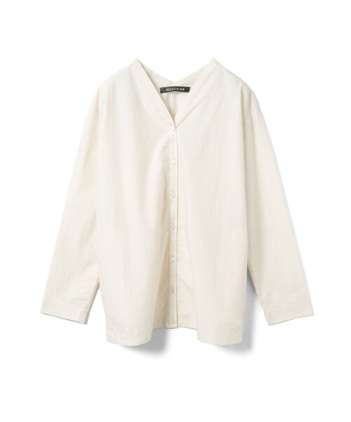 mizuiroind（ミズイロインド）の「mizuiro ind シャツカーディガン（カーディガン/ボレロ・レディース・ネイビー/ベージュ/オフホワイト/ブラック/アイボリー・FREE）」の6枚目の写真