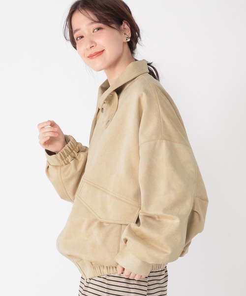 studio CLIP（スタディオクリップ）の「【WEB限定】スエードライクブルゾン（ブルゾン・レディース・ブラウン/ライトベージュ・FREE）」の2枚目の写真