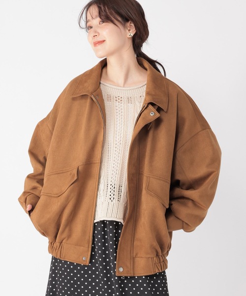 studio CLIP（スタディオクリップ）の「【WEB限定】スエードライクブルゾン（ブルゾン・レディース・ブラウン/ライトベージュ・FREE）」の3枚目の写真