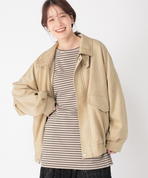 studio CLIP（スタディオクリップ）の「【WEB限定】スエードライクブルゾン（ブルゾン・レディース・ブラウン/ライトベージュ・FREE）」の7枚目の写真
