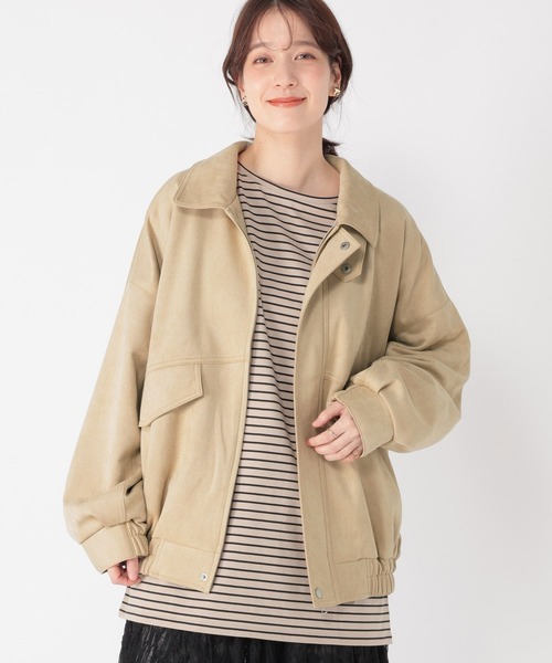 studio CLIP（スタディオクリップ）の「【WEB限定】スエードライクブルゾン（ブルゾン・レディース・ブラウン/ライトベージュ・FREE）」の9枚目の写真