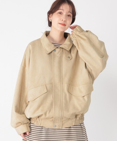 studio CLIP（スタディオクリップ）の「【WEB限定】スエードライクブルゾン（ブルゾン・レディース・ブラウン/ライトベージュ・FREE）」の10枚目の写真