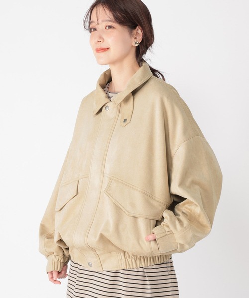 studio CLIP（スタディオクリップ）の「【WEB限定】スエードライクブルゾン（ブルゾン・レディース・ブラウン/ライトベージュ・FREE）」の11枚目の写真