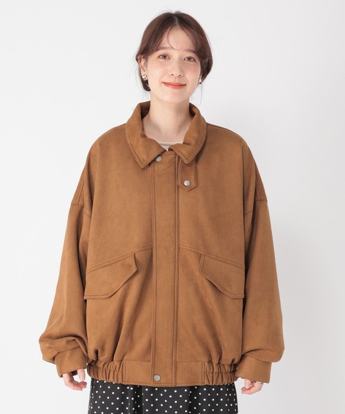 studio CLIP（スタディオクリップ）の「【WEB限定】スエードライクブルゾン（ブルゾン・レディース・ブラウン/ライトベージュ・FREE）」の14枚目の写真